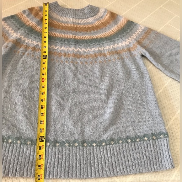 J. Crew Fair Isle yoke puff-sleeve sweater women's size S - Picture 8 of 11